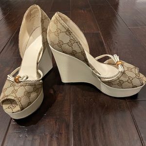 Gucci platform wedge heels